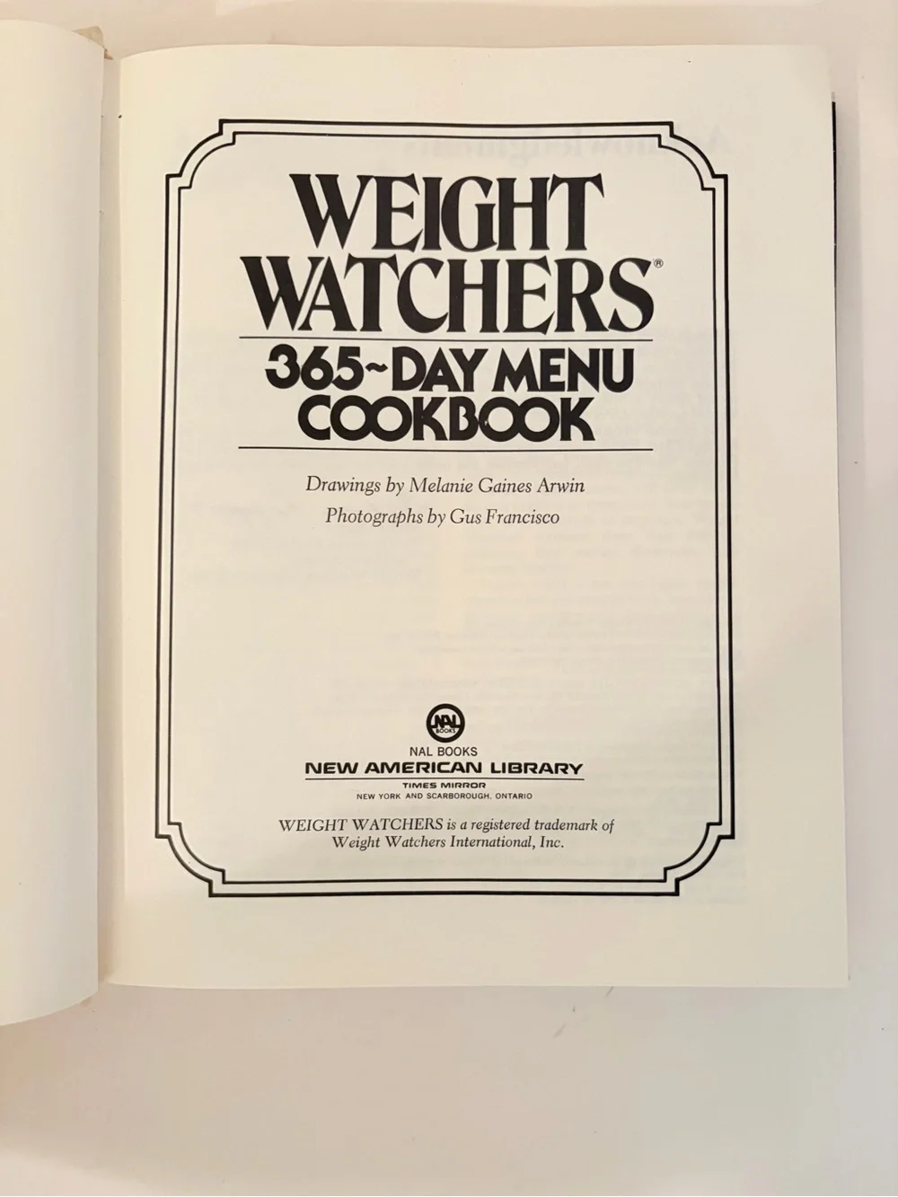 Vintage 1981 Weight Watchers 365 Day Menu Cookbook Hardcover Illustrated